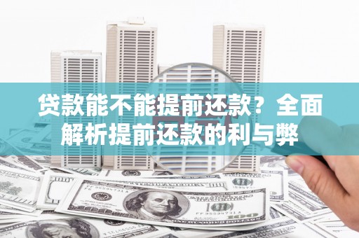 日土贷款能不能提前还款？全面解析提前还款的利与弊