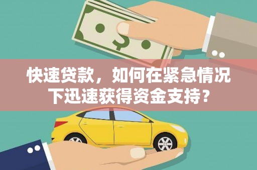 日土快速贷款，如何在紧急情况下迅速获得资金支持？