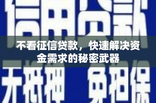 日土不看征信贷款，快速解决资金需求的秘密武器