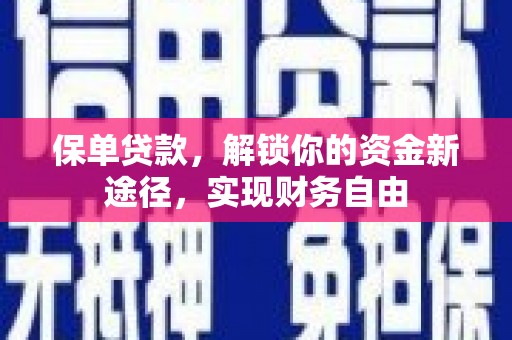 日土保单贷款，解锁你的资金新途径，实现财务自由