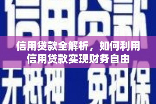 日土信用贷款全解析，如何利用信用贷款实现财务自由