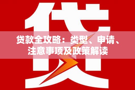 日土贷款全攻略：类型、申请、注意事项及政策解读